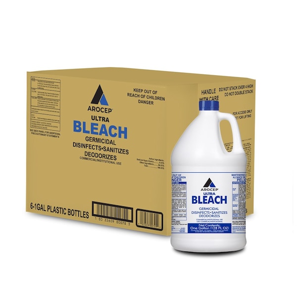Zoro Select 1 gal Jug Arocep Ultra Bleach, Ready to Use, Chlorine