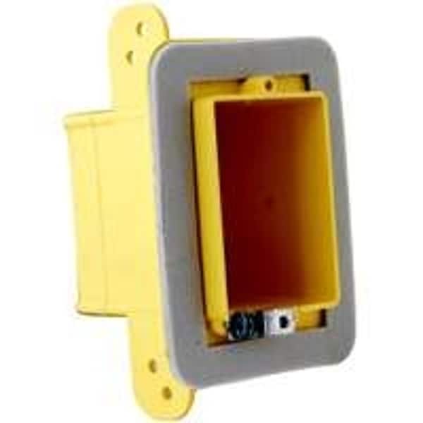 Raco Vapor Barrier Box, 1-Gang, Polycarbonate, Yellow, Bracket 2011FBAR - main