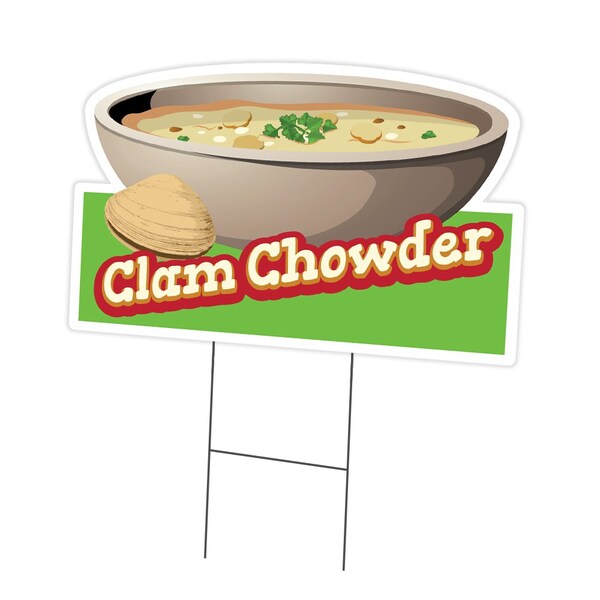 Signmission Clam Chowder Die Cut Yard Sign & Stake outdoor plastic coroplast window, C-DC-1824-Clam Chowder19 C-DC-1824-Clam Chowder19 - main