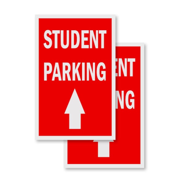 Signmission Student Parking With Up Arrow, Vinyl Decals Only 24 Inch x 36 Inch, Vinyl Decal, 2PK DSB-2436-2PACK-StudentParkingWithUpArrow - main