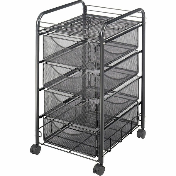 Safco File Cart, w/4 Drawers, Black 5214BL - main