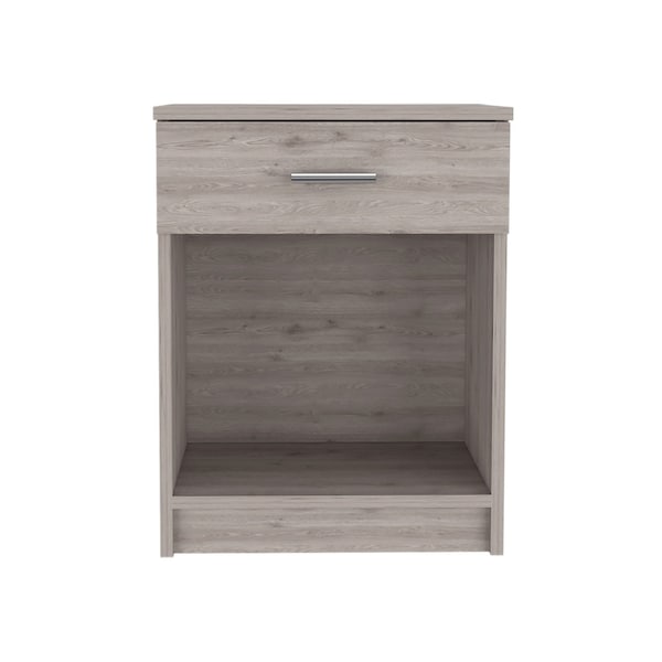 Homeroots 22" Light Gray Wood One Drawer Nightstand 479976 - main