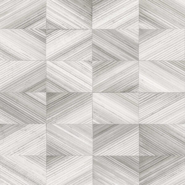 Brewster Stratum Grey Geometric Faux Wood Wallpaper 2904-25379 - main