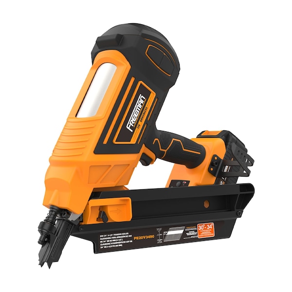 Freeman 20 Volt Cordless and Brushless 34 Deg. 3-1/2in Framing Nailer, Tool Only 750 Shots per Charge PE20VT3490 - main