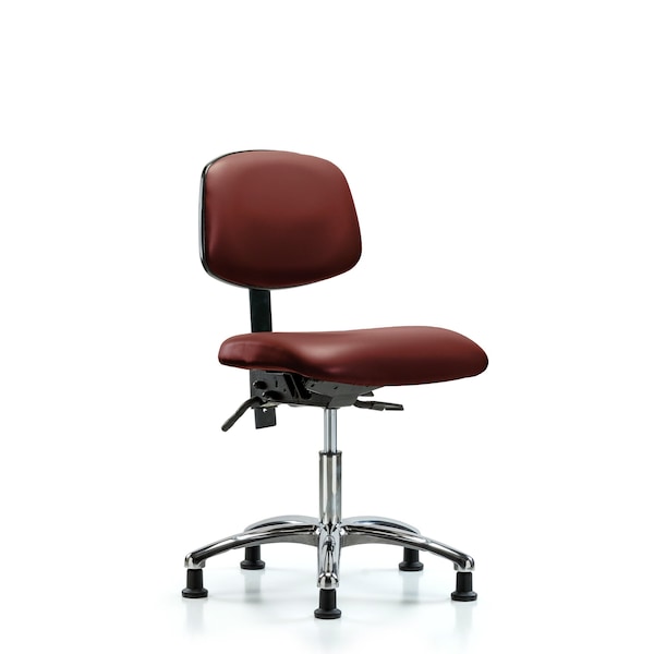 Blue Ridge Ergonomics Vinyl Chair Chrome, Desk, Glides, Borscht BR-VDHCH-CR-T0-A0-RG-8815 - main