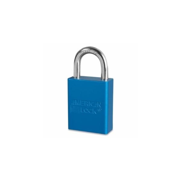American Lock Anodized Aluminum Safety Padlock, 1/4 in dia, 1 in L, 25/32 in W, Blue, Keyed Alike, Keyed -, 6PK 045-A1105KABLU-08170 - main