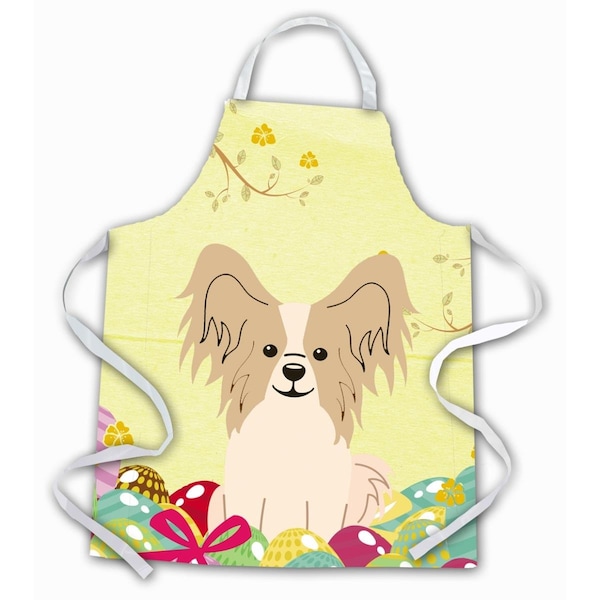 Carolines Treasures Easter Eggs Papillon Sable White Apron BB6077APRON - main