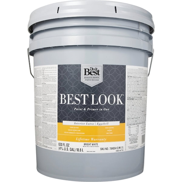 Do It Best Best Look Latex Premium Paint & Primer In One Eggshell Interior Wall Paint Bright Wht 5 Gal. HW34W0726-20 - main