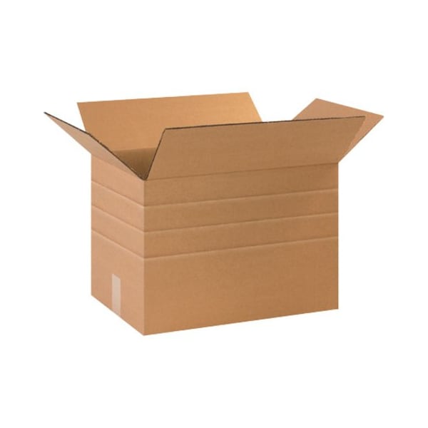 Partners Brand 17.25 in x 11.25 in x 12 in Multi-Depth Box, Kraft, Corrugate, Single Wall, 32 ECT, 25 PK MD171112 - main
