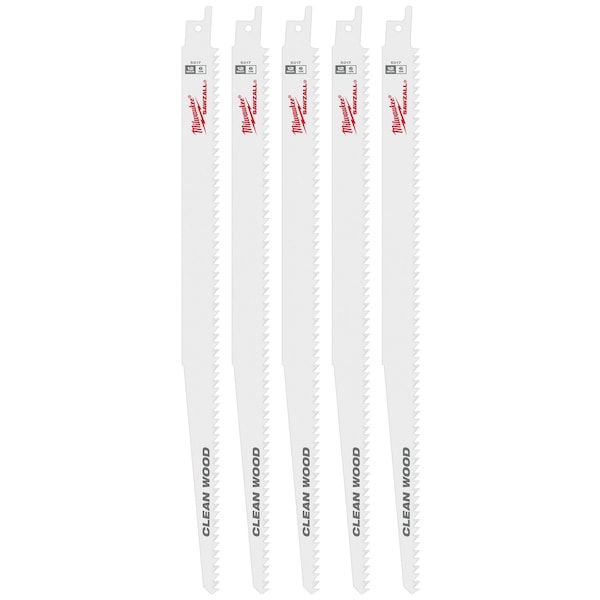 Milwaukee Tool 12" 6 TPI Fleam Ground SAWZALL Blades (5 Pk) 48-00-5017 - main