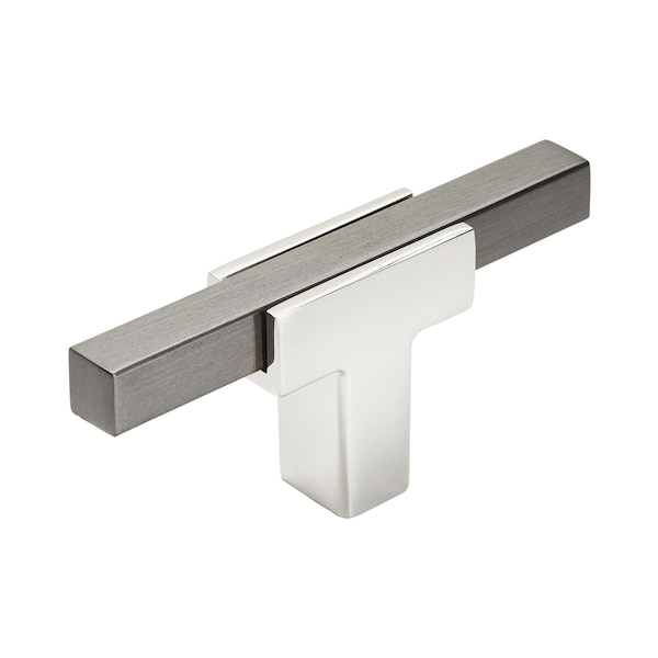 Amerock Urbanite 2-5/8 in 67 mm Length Polished Chrome/Black Chrome Cabinet Knob BP6726BCR - main