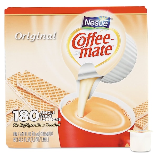 Coffee Mate Liquid Coffee Creamer, Original, 0.38 oz Mini Cups, 180PK NES35120 - main