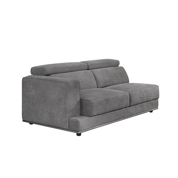 Homeroots 72" Dark Gray Fabric Modular Sofa With Black Legs 491000 - main