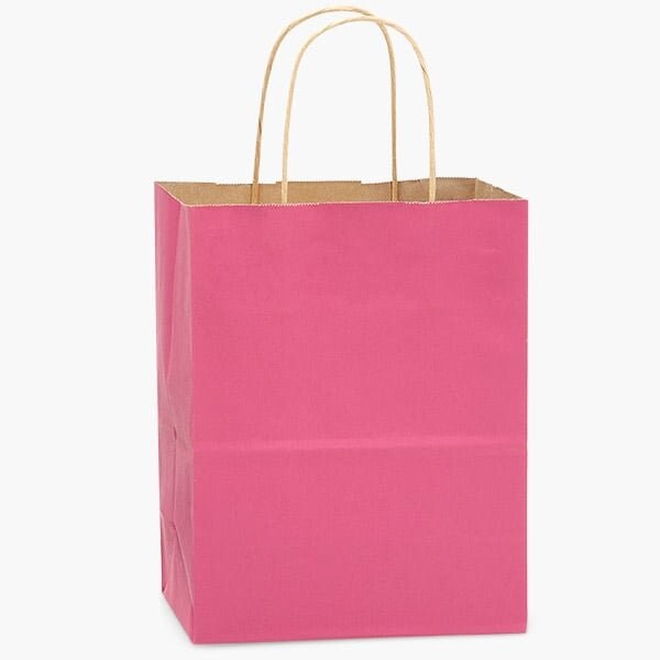 Nashville Wraps Lipstick Pink Recycled Kraft Bags, Cub 8x4.75x10.5in, 25PK 24CTLP - main
