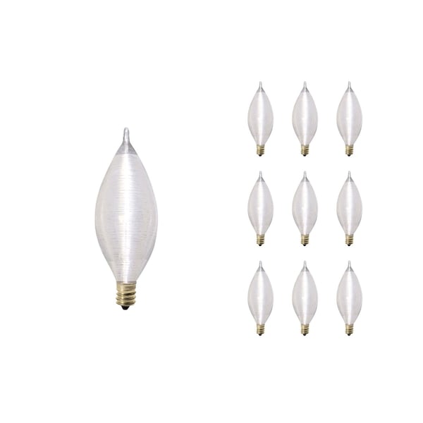 Bulbrite Incandescent C11 Candelabra Screw Base E12 Light Bulb, 40 Watt, Satin, 10PK 861020 - main