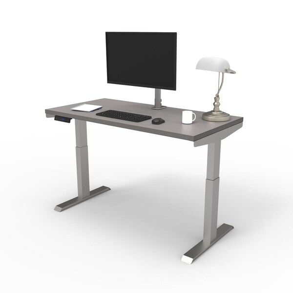 We'Re It Lift It Electric Sit Stand Desk, 46.25 H, 24 W X Laminate wood, metal, Brushed Silver VL22BS4824-8827 - main