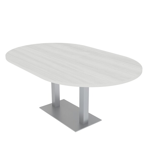 Skutchi Designs Racetrack Conference Table With Power Unit, 48 in W, 84 in L, White HAR-RAC-48X84-DOU-WA7976-NA - main