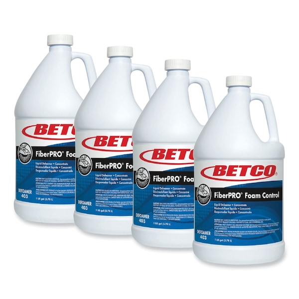 Betco FiberPro Foam Control Liquid Defoamer, 1 gal Bottle, 4PK 4030400 - main