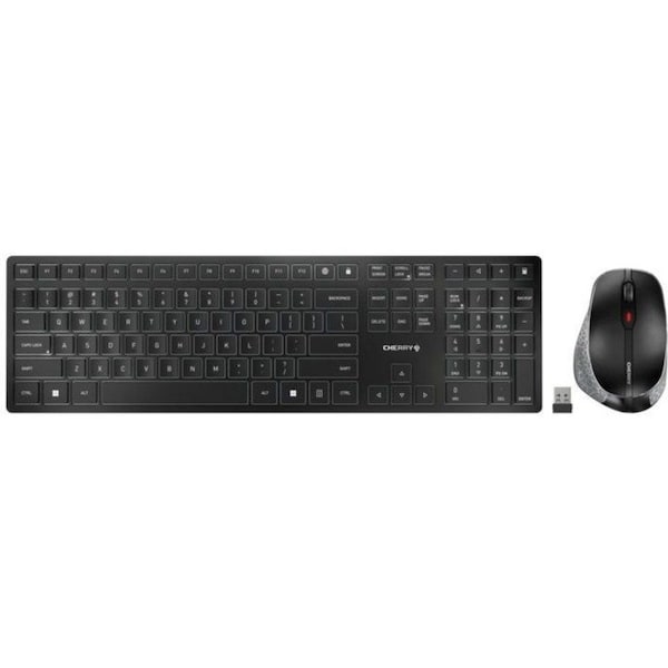 Cherry Americas DW 9500 KEYBOARD + MOUSE COMBO, BLACK, BLUETOOTH OR 2.4GHZ WIRELESS, AES-128 BIT JD-9500US-2 - main