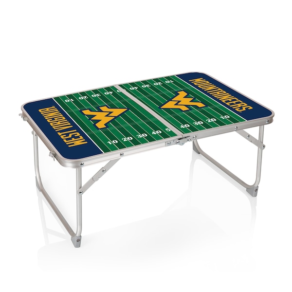 Picnic Time Family Of Brands West Virginia Mountaineers - Concert Table Mini Portable Table, Charcoal Wood Grain 843-00-141-834-0 - main