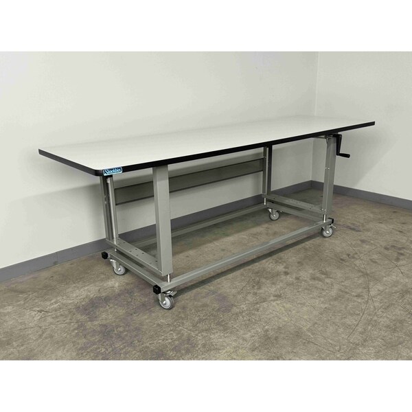 Stackbin Workbench, Mobile, Hand, Crank, Lift, Adj. P9636-T-2500-GY - main