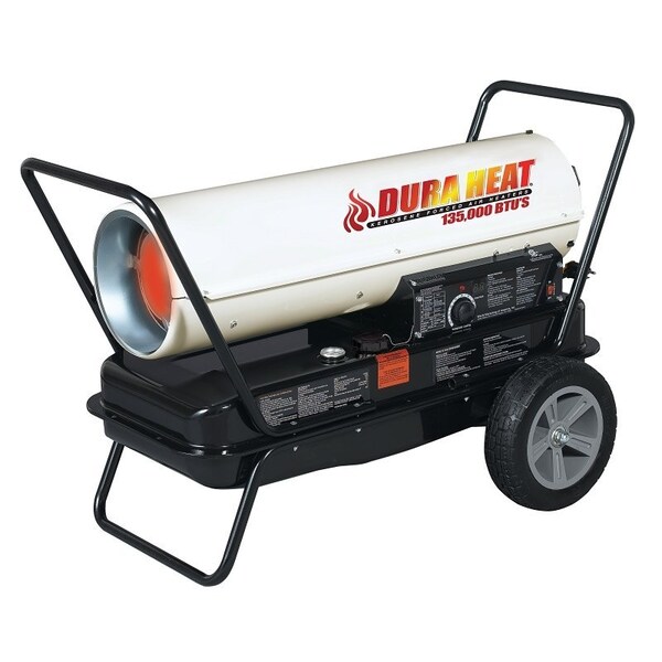 Dura Heat Kero Forced Air Heater with Thermostat, 10 gal Fuel Tank, Kerosene, 135000 Btu, White RFA135C - main