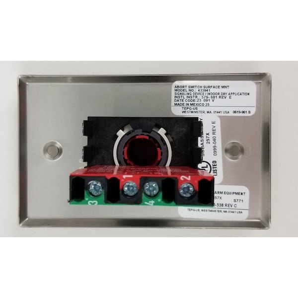 Simplex 0637801 Fire Suppression System Abort Switch 433941 w/Red Back ...