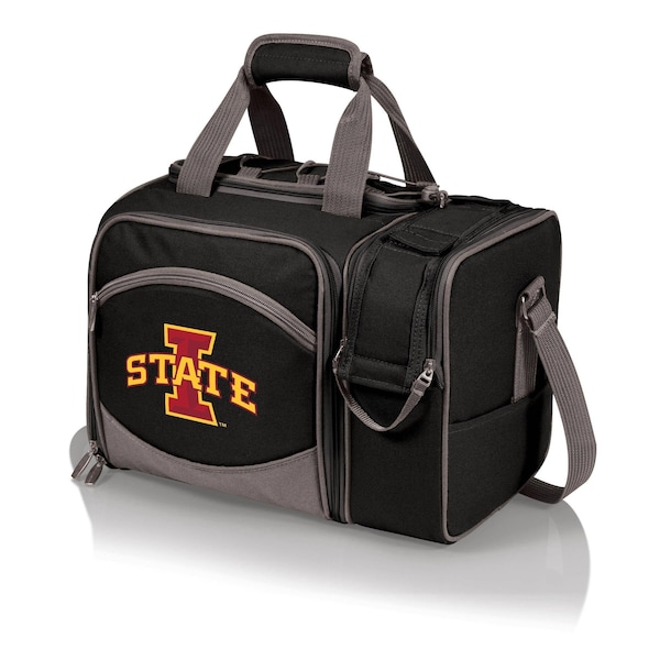 Picnic Time Family Of Brands NCAA Iowa State Cyclones Malibu Cooler Picnic BasketBlack with Gray Accents 508-23-175-234-0 - main