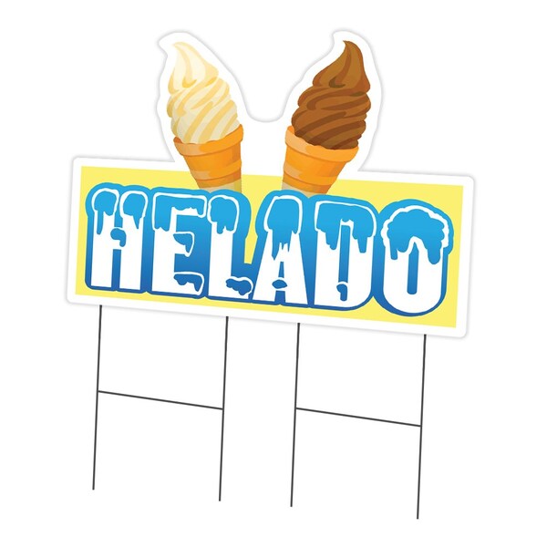 Signmission Helado Die Cut Yard Sign & Stake outdoor plastic coroplast window, C-DC-2436-Helado19 C-DC-2436-Helado19 - main