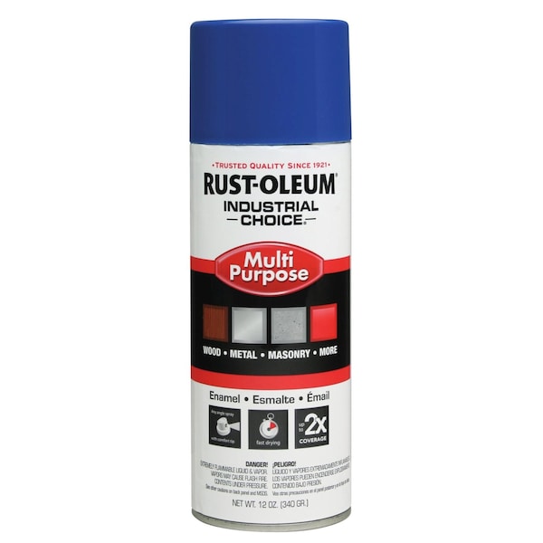 Rust-Oleum Spray Paint, OSHA Safety Blue, Gloss, Solvent, 12 oz 1624830 - main