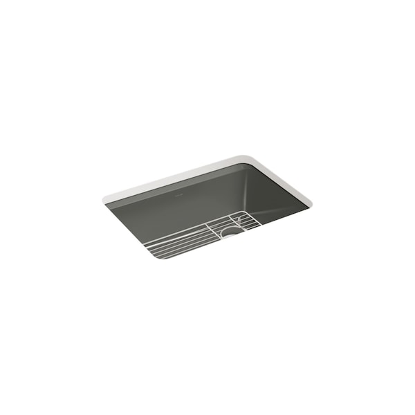 Kohler Riverby 27 undermount single-bowl kitchen sink Thunder Grey 8668-5UA1-58 - main