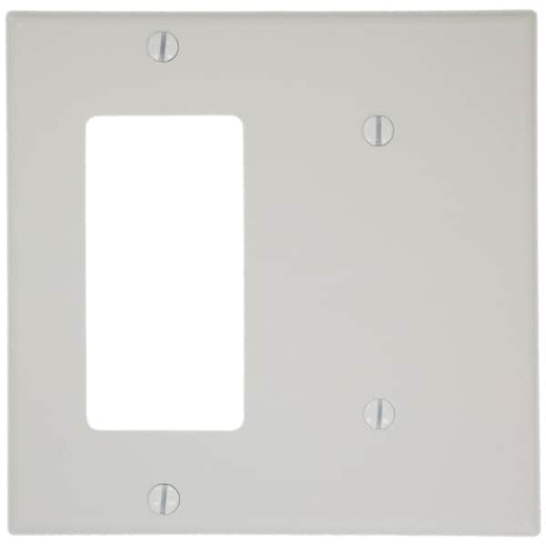 Leviton Faceplate, Number of Gangs: 2 Thermoset, White 80708-00W - main