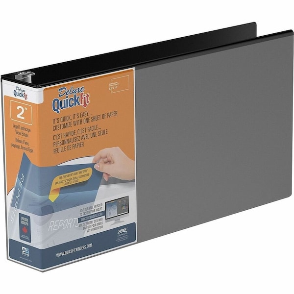 Quickfit Landscape Round Ring View Binder for Spreadsheets, Black STW95031L - main