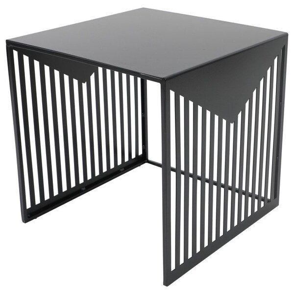 Leisuremod Square 15.8 in W, 15.8 in L, Steel, Black CT15BL - main
