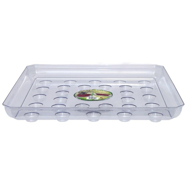 Curtis 16 in. Designer Square Carpet Saver Saucer, Clear - 25 Piece 5035773 - main