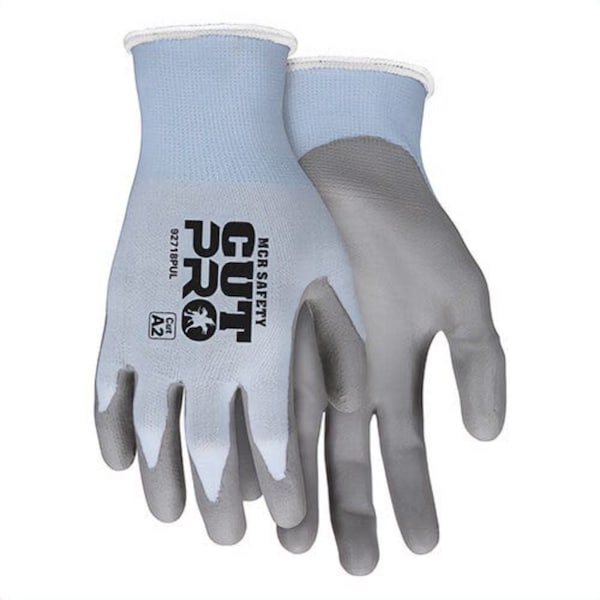 Mcr Safety Cut-Resistant Gloves, X-Large, Polyurethane Coating, Knit Wrist Cuff, Resists: Abrasion 92718PUXL - main