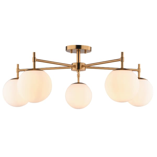 Vaxcel Armitage 5-Light Semi-Flush Mount, Brass C0348 - main