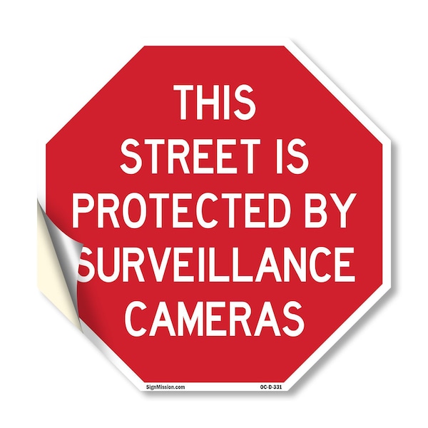 Signmission This Street Is Protected by Surveil, 10 Inch X 10 Inch, Vinyl Decal OC-D-10-331 - main