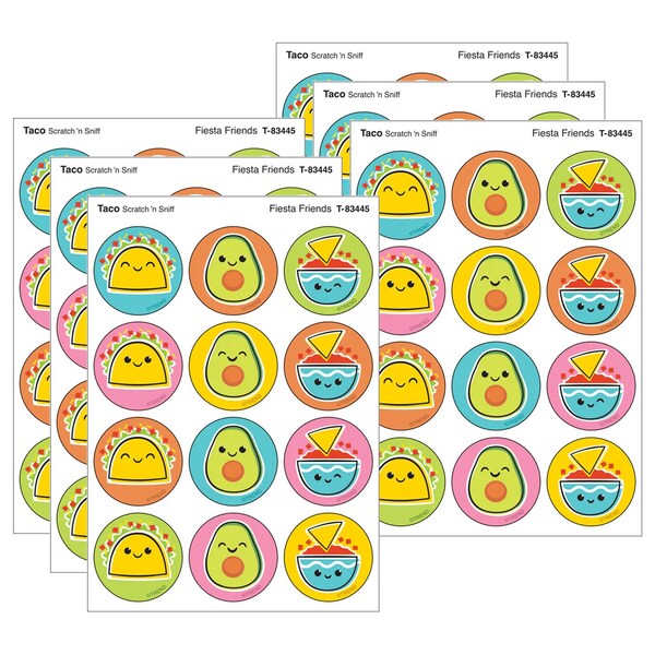 Trend Fiesta Friends, Taco scent Scratch 'n Sniff Stinky Stickers, 48-Piece Set, 6PK T83445 - main