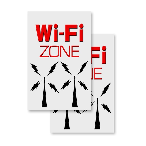Signmission Wi-fi Zone, Vinyl Decals Only 24 Inch x 36 Inch, Vinyl Decal, 2PK DSB-2436-2PACK-Wi-fi Zone - main