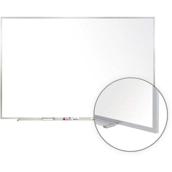 Ghent Dry Erase Board, Porcelain, 36 1/2 in, 48 1/2 in, Aluminum Frame, White, Matte M1-34-1 - main