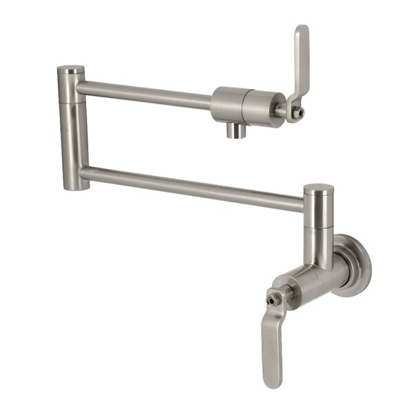 Kingston Brass Wall Mount Pot Filler Faucet, Brushed Nickel KS4108KL - main