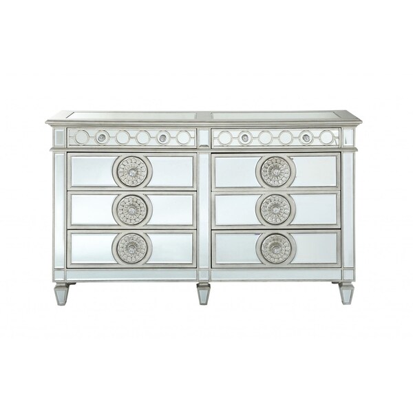 Homeroots 20" Gray Solid Wood Six Drawer Double Dresser 347079 - main