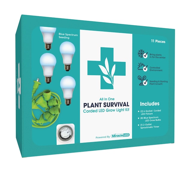 Miracle Led Keep'em Alive Plant Survival Grow Light Kit, 6.5KK Blue Spectrum, 2PK 803408 - main