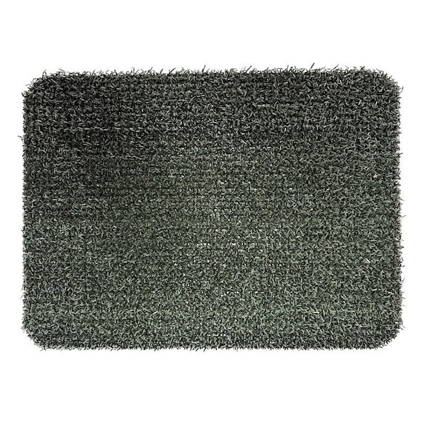 Grassworx Clean Machine 10372018 Door Mat, 24 in L, 18 in W, Rectangular, Daisy Pattern, Forest Green 10372018/10372027 - main