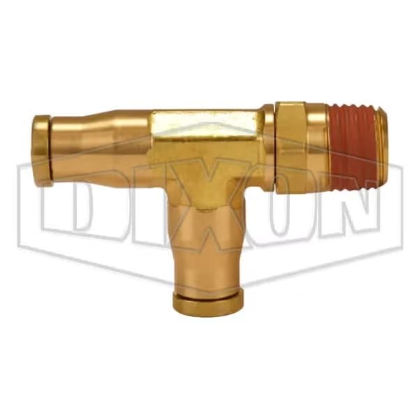 Dixon Push-In Run Tee, 1/8 x 1/4 in Nominal, MNPT Swivel x Tube, Brass, Domestic AQ71DOTS4X2 - main