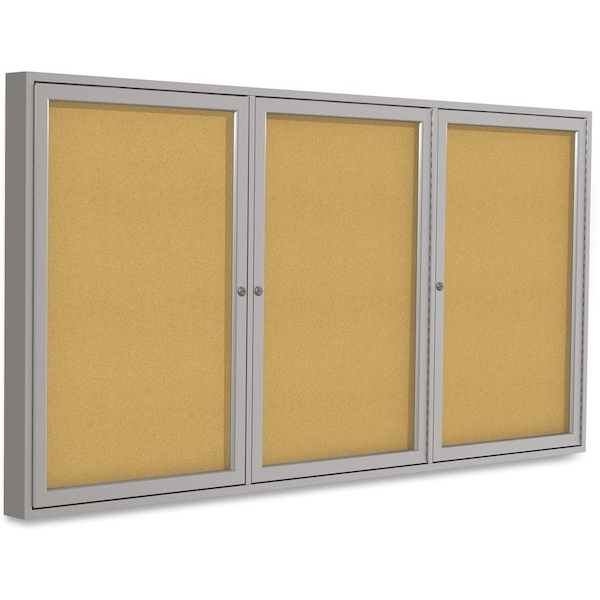 Ghent Enclosed Cork Bulletin Board 72x48", 3 Door PA34872K - main