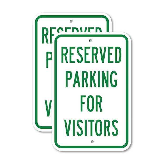 Signmission Reserved Parking For Visitors, 18'' X 24'' 2 Signs, Heavy Gauge Aluminum, 2PK A-1824-2PACK-2904 - main