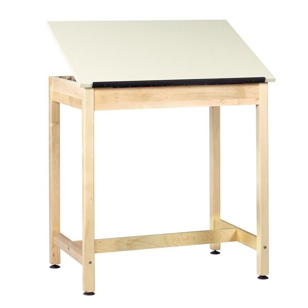 Diversified Spaces Rectangle Drafting Table, Adjstable Surface, 36" W, 38" L, 36" H, HPL Almond DT-9A37 - main