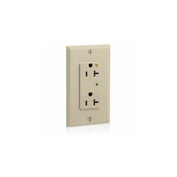 Leviton PlugsandRcptcls, 20A, 125VAC, Ivory, Nylon 5380-IGI - main
